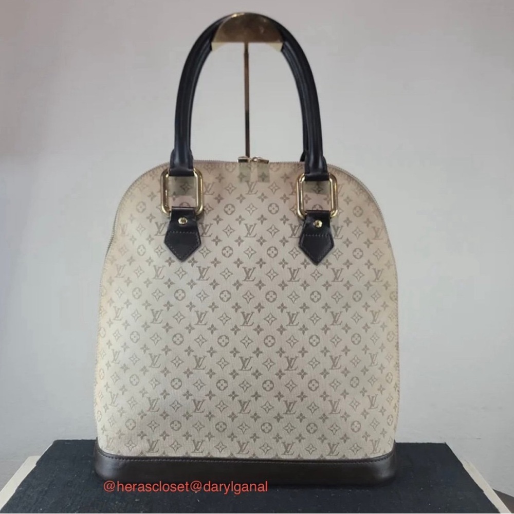 •LOUIS VUITTON• Monogram Mini lin Alma Hand Bag 2001